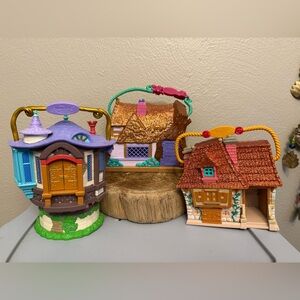 Disney Store Animators Collection Littles Belle Aurora Rapunzel Cottages Only